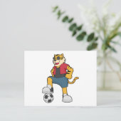 Tijger Voetbalspeler Voetbal Briefkaart (Staand voorkant)