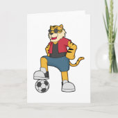 Tijger Voetbalspeler Voetbal Kaart (Voorkant)