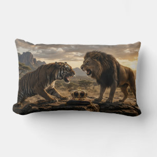 Tijger vs. Leeuw Kussen