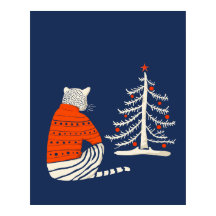 Tijger wacht op kerst