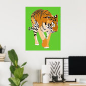 Tijger Wandelende Digitale Schilderijen Posters (Thuiskantoor)