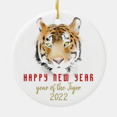 Tijger Waterverf Chinees nieuwjaar 2022 Keramisch Ornament (Achterkant)