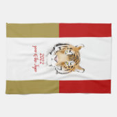 Tijger Waterverf Chinees nieuwjaar 2022 Theedoek (Horizontaal)