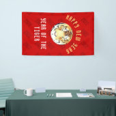 Tijger Waterverf Chinees nieuwjaar 2022 Zodiac Red Spandoek (Beurs)