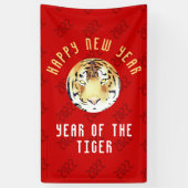 Tijger Waterverf Chinees nieuwjaar 2022 Zodiac Red Spandoek (Verticaal)