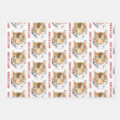 Tijger Waterverf Dier Happy Birthday Inpakpapier Vel (Voorkant 3)