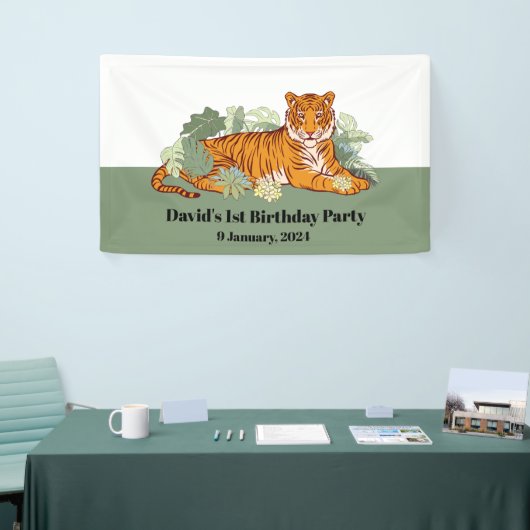 Tijger welkomstbanner, dierlijk oerwoud spandoek (Beurs)