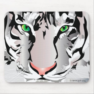 TIJGER-WHITE/GREY MOUSEPAD MUISMAT