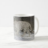 Tijger White Stalking in sneeuwMok Koffiemok (Voorkant rechts)