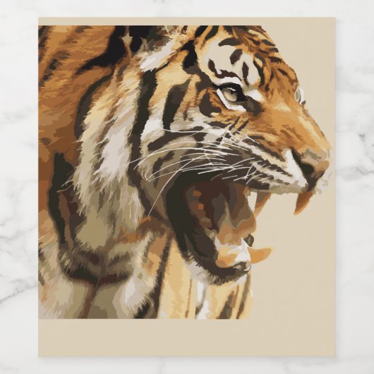 tijger wijn etiket (Enkel label)