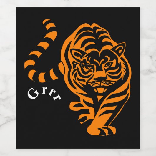 tijger wijn etiket (Enkel label)