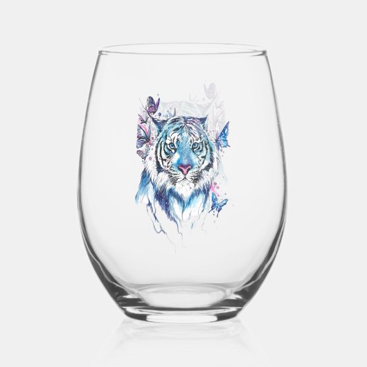 Tijger Wijnglas Zonder Voet (Voorkant)