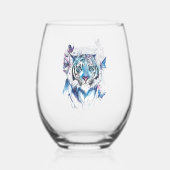 Tijger Wijnglas Zonder Voet (Achterkant)