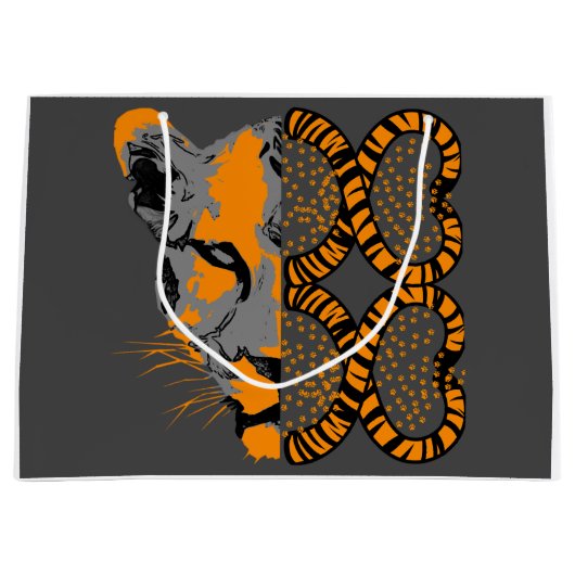 Tijger Wild Animal Events Verjaardagsfeestje Gift  Groot Cadeauzakje (Voorkant)