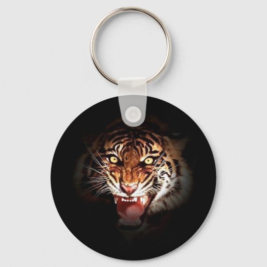 Tijger - Wild Big Cats Art Sleutelhanger (Voorkant)