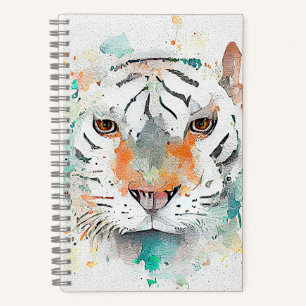 Tijger Wilde Dier Natuur Waterverf Kunst Schildere Notitieboek
