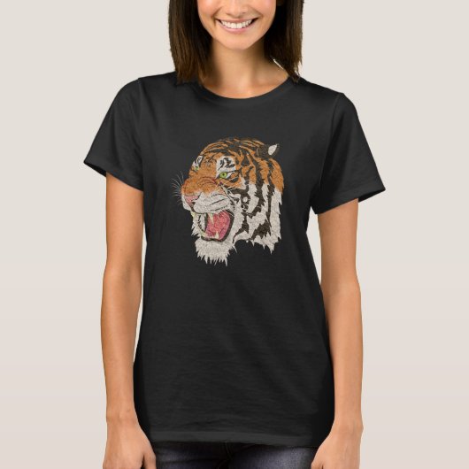 Tijger Wilde Dier Tijger Hoofd T-shirt (Voorkant)