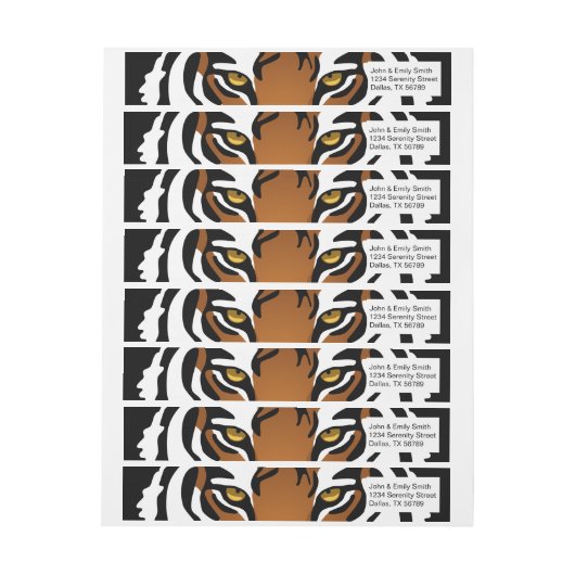 Tijger, wilde kat op zwart (Vel)