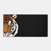 Tijger, wilde kat op zwart bureaumat (Voorkant)