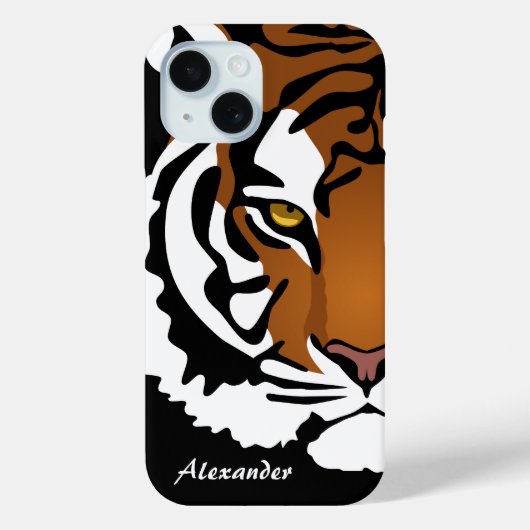 Tijger, wilde kat op zwart Case-Mate iPhone case (Achterkant)