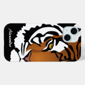 Tijger, wilde kat op zwart Case-Mate iPhone case (Achterkant (horizontaal))