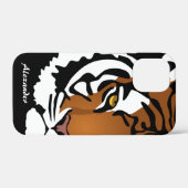 Tijger, wilde kat op zwart Case-Mate iPhone case (Achterkant (horizontaal))
