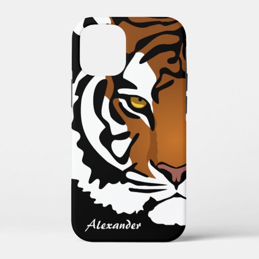 Tijger, wilde kat op zwart Case-Mate iPhone case (Achterkant)