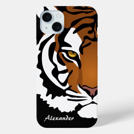 Tijger, wilde kat op zwart Case-Mate iPhone case (Achterkant)