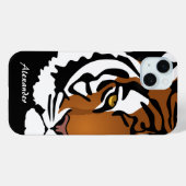 Tijger, wilde kat op zwart Case-Mate iPhone case (Achterkant (horizontaal))