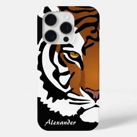 Tijger, wilde kat op zwart Case-Mate iPhone case (Achterkant)