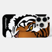 Tijger, wilde kat op zwart Case-Mate iPhone case (Achterkant (horizontaal))