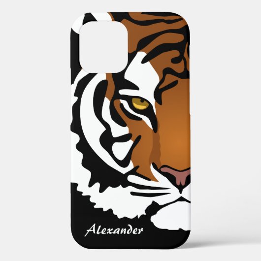 Tijger, wilde kat op zwart Case-Mate iPhone case (Achterkant)