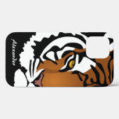 Tijger, wilde kat op zwart Case-Mate iPhone case (Achterkant (horizontaal))