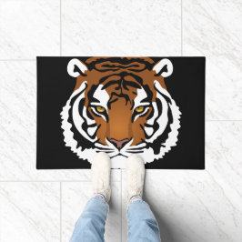 Tijger, wilde kat op zwart deurmat