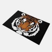 Tijger, wilde kat op zwart deurmat (Schuin)