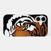 Tijger, wilde kat op zwart iPhone 16 hoesje (Achterkant horizontaal)