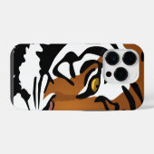 Tijger, Wilde Kat op Zwart iPhone Hoesje (Achterkant horizontaal)