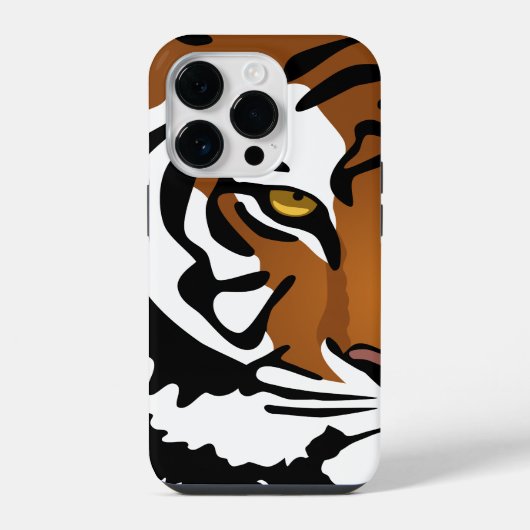 Tijger, Wilde Kat op Zwart iPhone Hoesje (Achterkant)