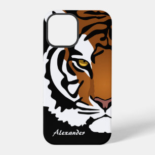 Tijger, Wilde Kat op Zwart iPhone 12 Pro Hoesje