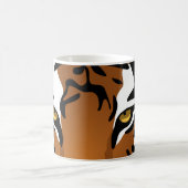 Tijger, wilde kat op zwart koffiemok (Center)