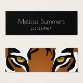 Tijger, wilde kat op zwart mini visitekaartjes (Voorkant /achterkant)