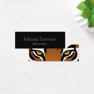 Tijger, wilde kat op zwart mini visitekaartjes