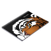 Tijger, wilde kat op zwart notitieboek (Linkerzijde)