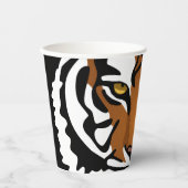 Tijger, wilde kat op zwart papieren bekers (Voorkant)