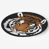 Tijger, wilde kat op zwart papieren bordje (Gekanteld)