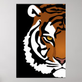 Tijger, wilde kat op zwart poster (Voorkant)