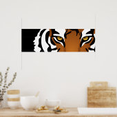 Tijger, wilde kat op zwart poster (Keuken)