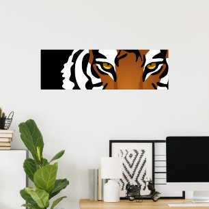 Tijger, wilde kat op zwart poster