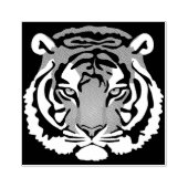 Tijger, wilde kat op zwart rubberstempel (Afrduk)