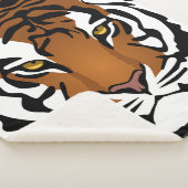 Tijger, wilde kat op zwart sherpa deken (3/4)